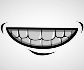 Cartoon mouth and teeth vector set 03