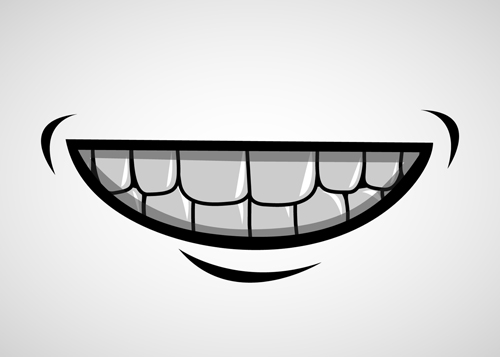 Cartoon mouth and teeth vector set 03