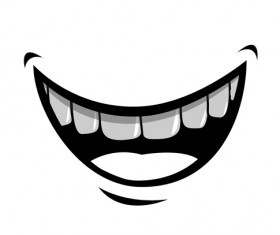 Cartoon mouth and teeth vector set 05
