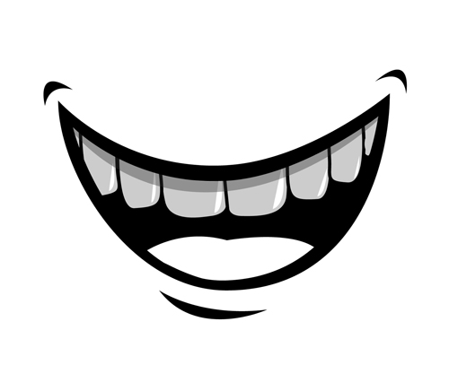 Cartoon mouth and teeth vector set 05