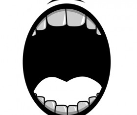 Cartoon mouth and teeth vector set 06