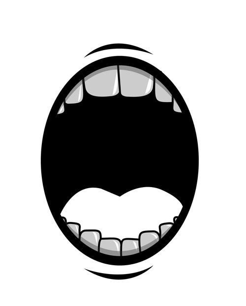 Cartoon mouth and teeth vector set 06
