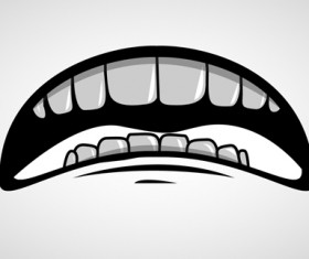 Cartoon mouth and teeth vector set 07