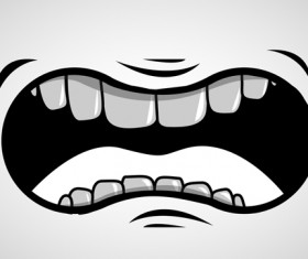 Cartoon mouth and teeth vector set 08