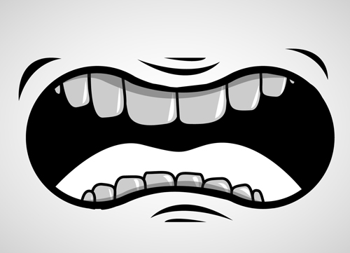 Cartoon mouth and teeth vector set 08