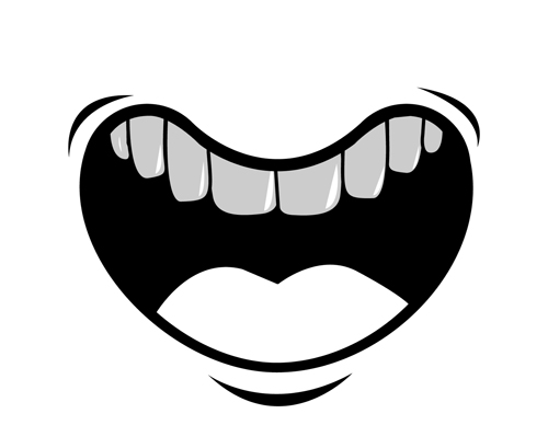 Cartoon mouth and teeth vector set 09