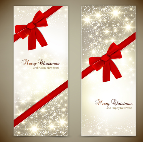 Christmas and new year gift cards ornate vector 01