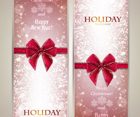 Christmas and new year gift cards ornate vector 02