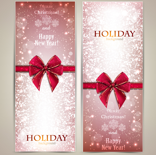 Christmas and new year gift cards ornate vector 02