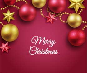 Christmas ball with stars vector background