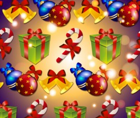 Christmas balls with baubles vector seamless pattern 01