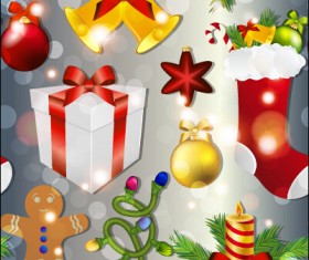 Christmas balls with baubles vector seamless pattern 02