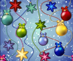 Christmas balls with baubles vector seamless pattern 03