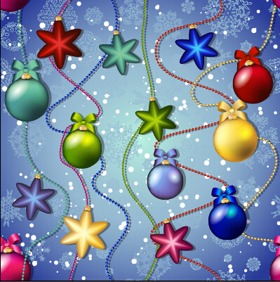 Christmas balls with baubles vector seamless pattern 03