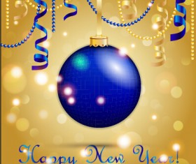 Christmas balls with confetti 2015 new year background vector 04