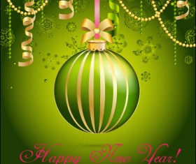 Christmas balls with confetti 2015 new year background vector 05