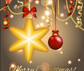 Christmas balls with confetti 2015 new year background vector 07