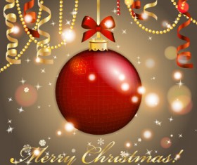 Christmas balls with confetti 2015 new year background vector 08