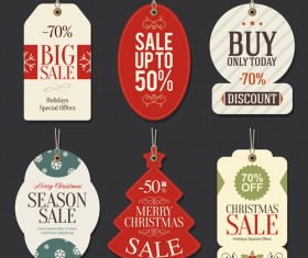 Christmas big sale vector tags
