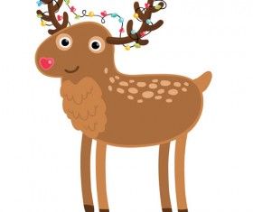 Christmas cute deer vector material 01