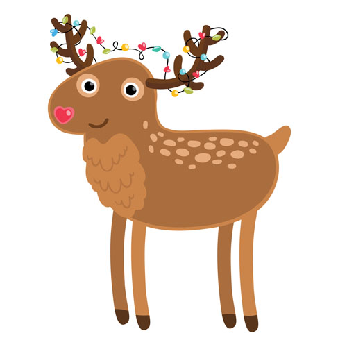 Christmas cute deer vector material 01