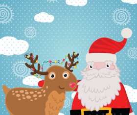 Christmas cute deer vector material 03