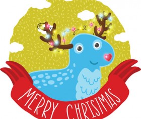 Christmas cute deer vector material 07