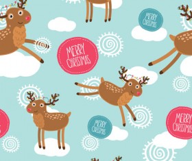 Christmas cute deer vector material 08