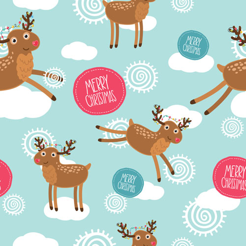 Christmas cute deer vector material 08