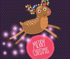 Christmas cute deer vector material 10