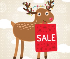 Christmas cute deer vector material 11