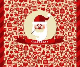Christmas elements pattern with santa background 01