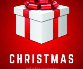 Christmas gift box with red background vector set 02