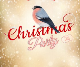 Christmas party poster and bird vector