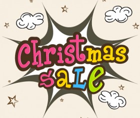 Christmas sale cartoon explosion effect vector