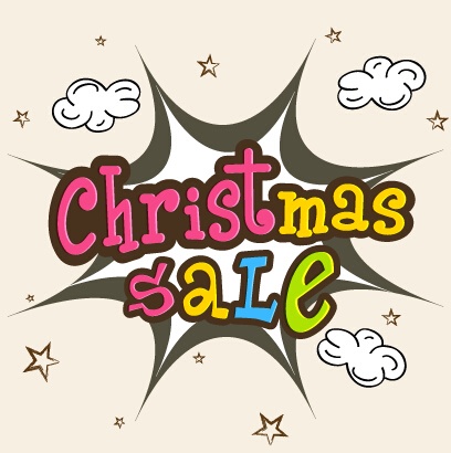 Christmas sale cartoon explosion effect vector