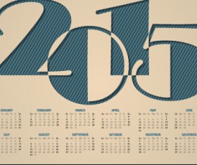 Classic 2015 calendar vector design set 01