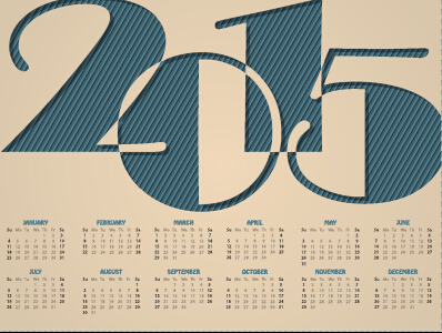 Classic 2015 calendar vector design set 01