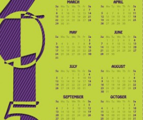 Classic 2015 calendar vector design set 02
