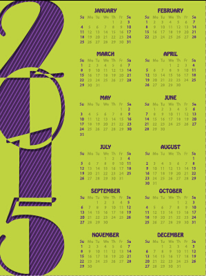 Classic 2015 calendar vector design set 02