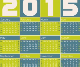 Classic 2015 calendar vector design set 03