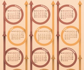 Classic 2015 calendar vector design set 04