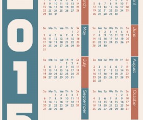 Classic 2015 calendar vector design set 05