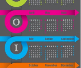 Classic 2015 calendar vector design set 06