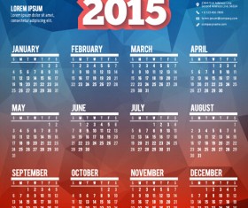 Classic 2015 calendar vector design set 07