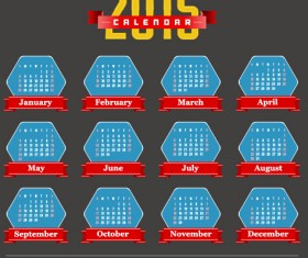 Classic 2015 calendar vector design set 08