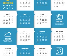 Classic 2015 calendar vector design set 09