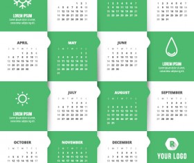 Classic 2015 calendar vector design set 10