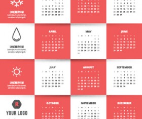 Classic 2015 calendar vector design set 11