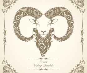 Classical background 2015 goat vector 01